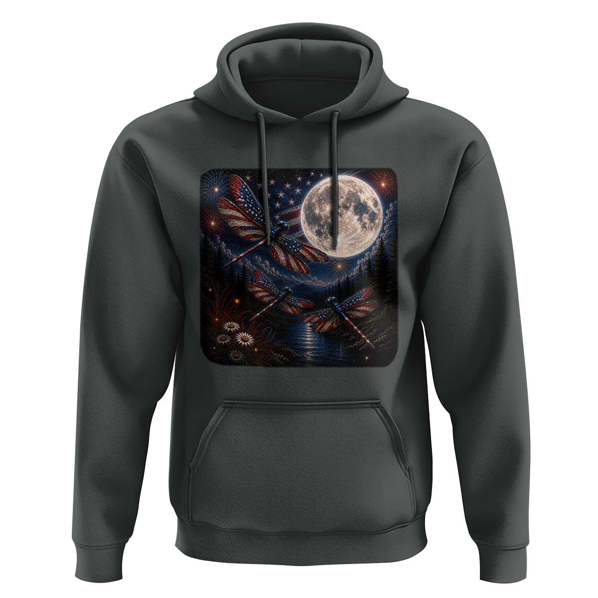 American Flag Dragonfly Patriotic 4th Of July Hoodie