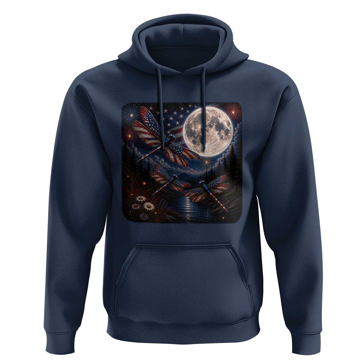American Flag Dragonfly Patriotic 4th Of July Hoodie
