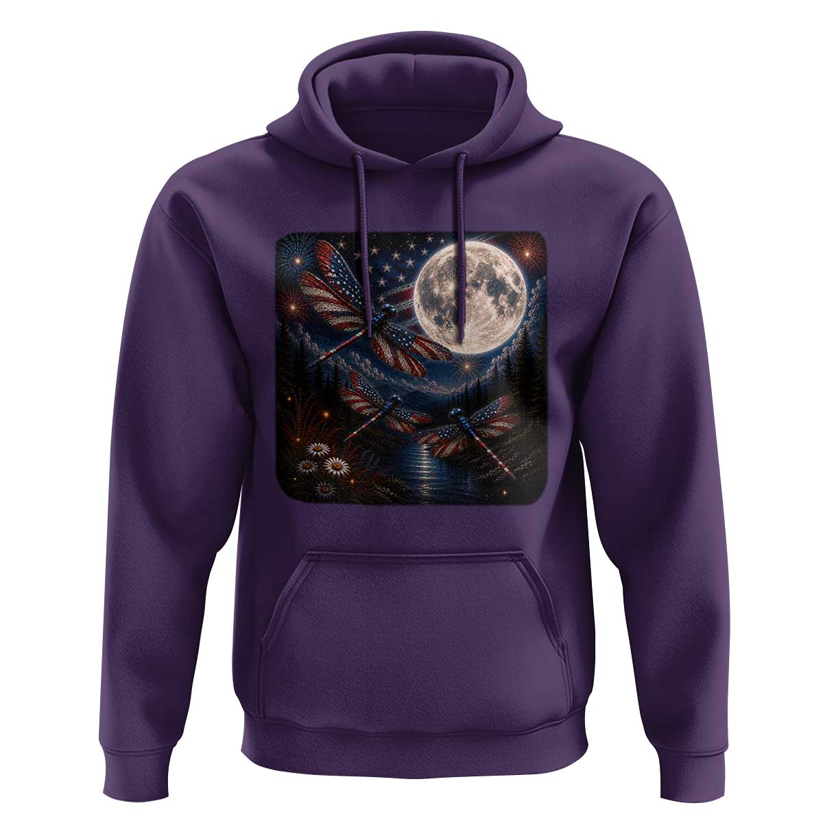 American Flag Dragonfly Patriotic 4th Of July Hoodie