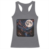American Flag Dragonfly Patriotic 4th Of July Racerback Tank Top