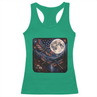 American Flag Dragonfly Patriotic 4th Of July Racerback Tank Top