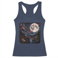 American Flag Dragonfly Patriotic 4th Of July Racerback Tank Top