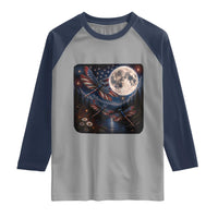 American Flag Dragonfly Patriotic 4th Of July Raglan Shirt