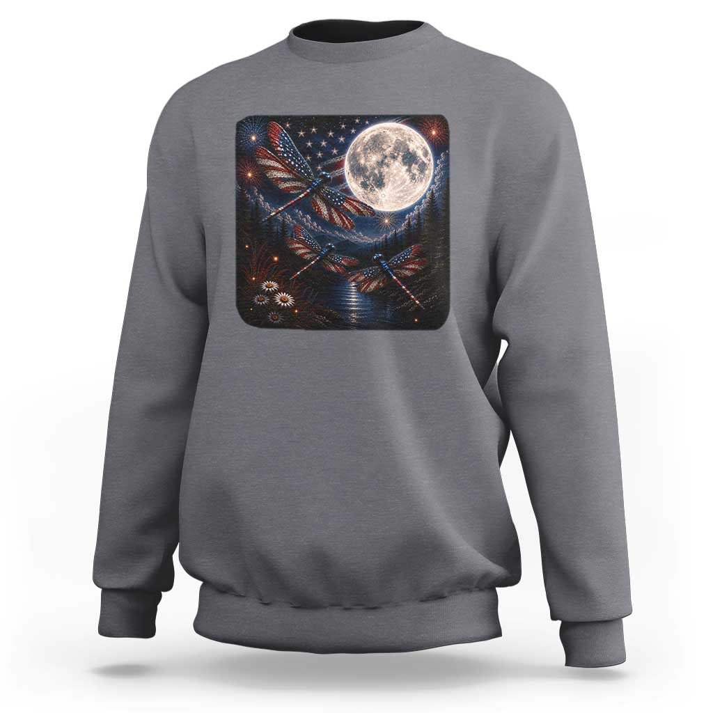 American Flag Dragonfly Patriotic 4th Of July Sweatshirt