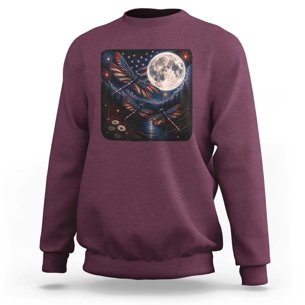 American Flag Dragonfly Patriotic 4th Of July Sweatshirt