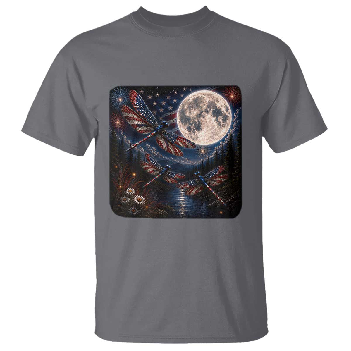 American Flag Dragonfly Patriotic 4th Of July T Shirt