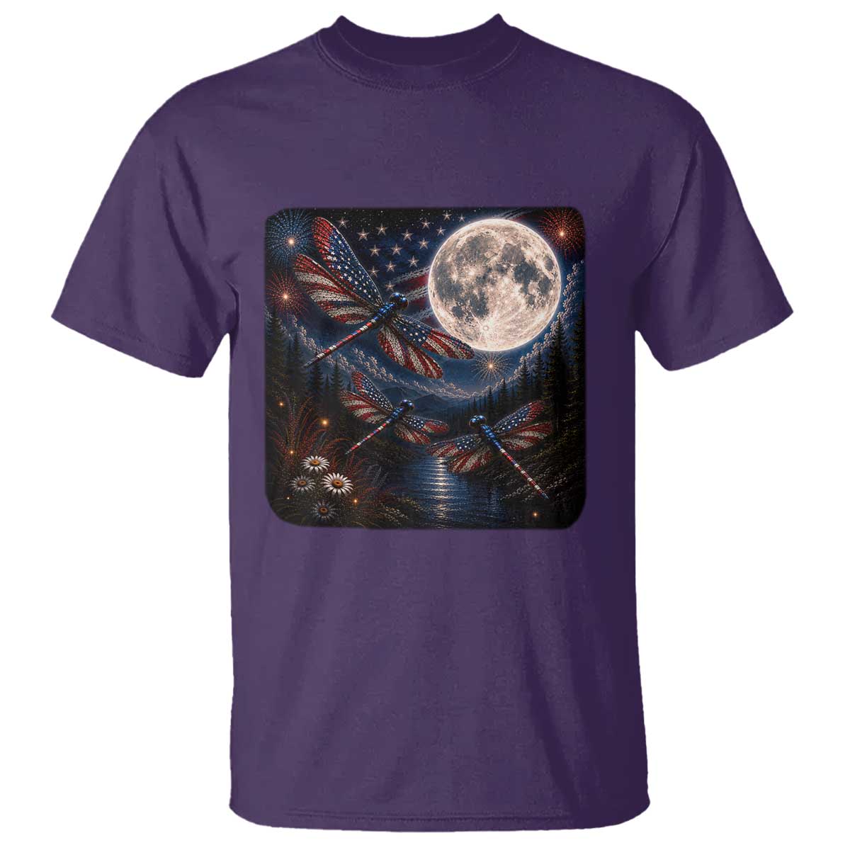American Flag Dragonfly Patriotic 4th Of July T Shirt