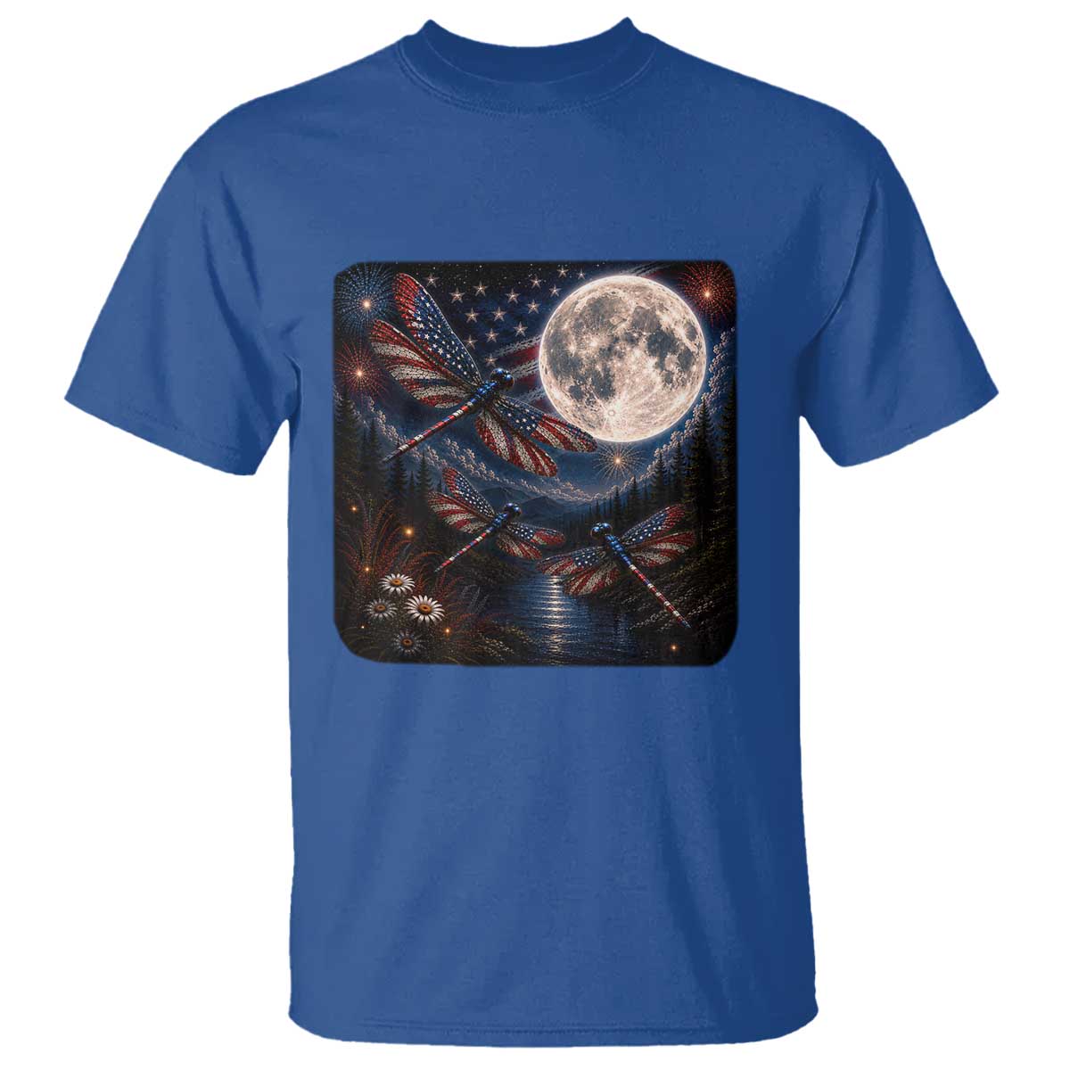 American Flag Dragonfly Patriotic 4th Of July T Shirt