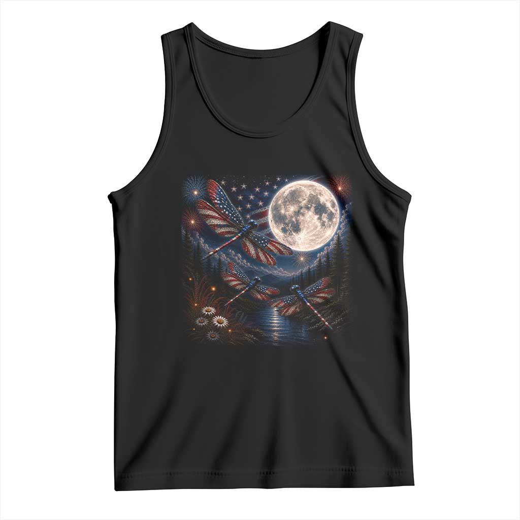 American Flag Dragonfly Patriotic 4th Of July Tank Top