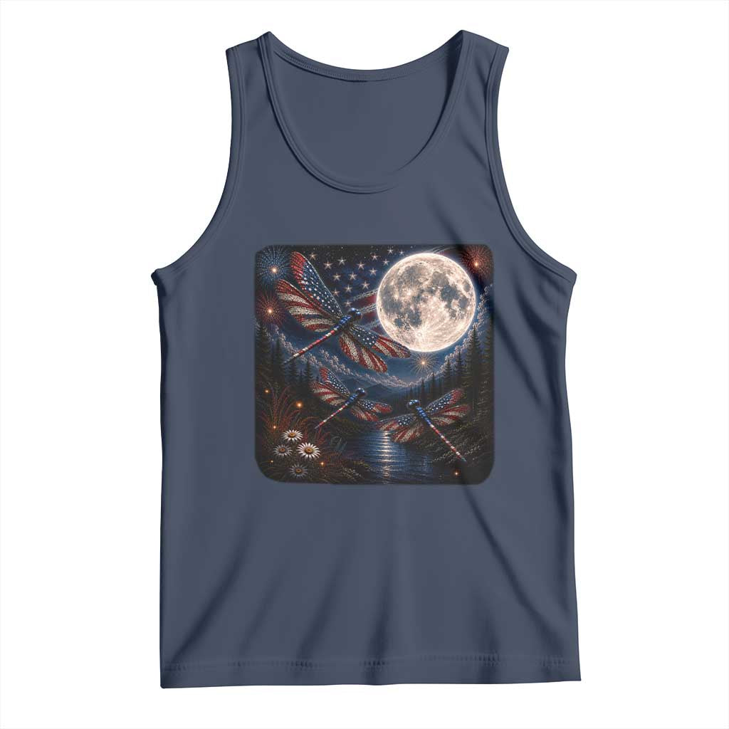 American Flag Dragonfly Patriotic 4th Of July Tank Top