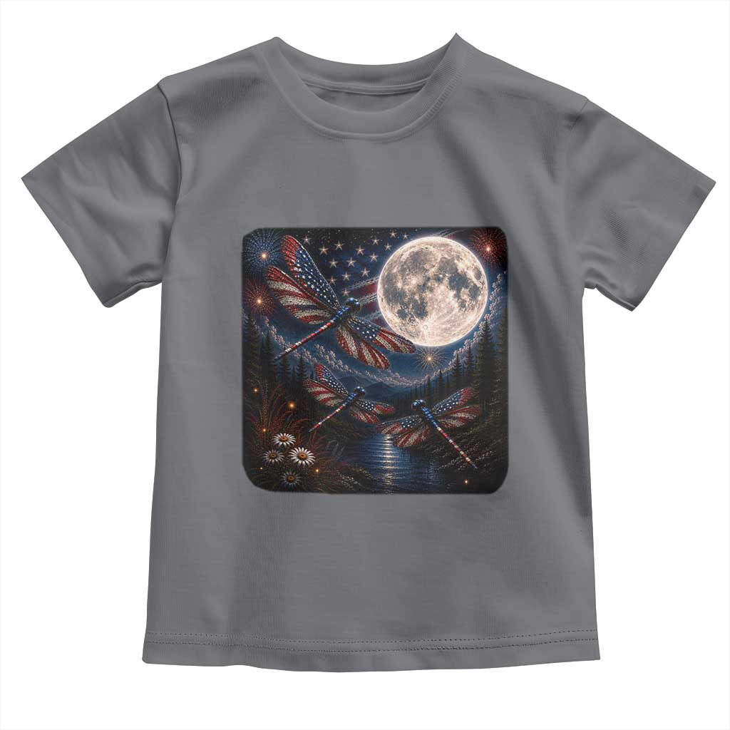 American Flag Dragonfly Patriotic 4th Of July Toddler T Shirt