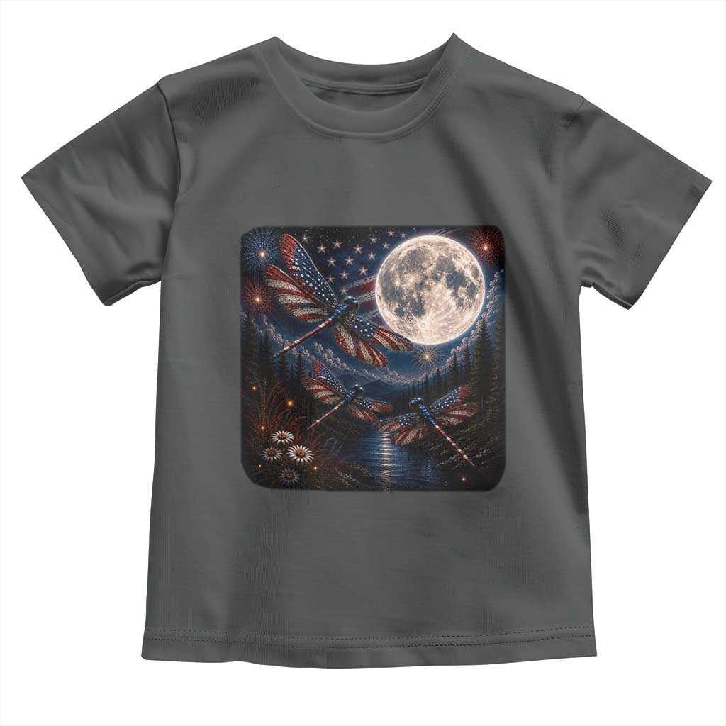 American Flag Dragonfly Patriotic 4th Of July Toddler T Shirt