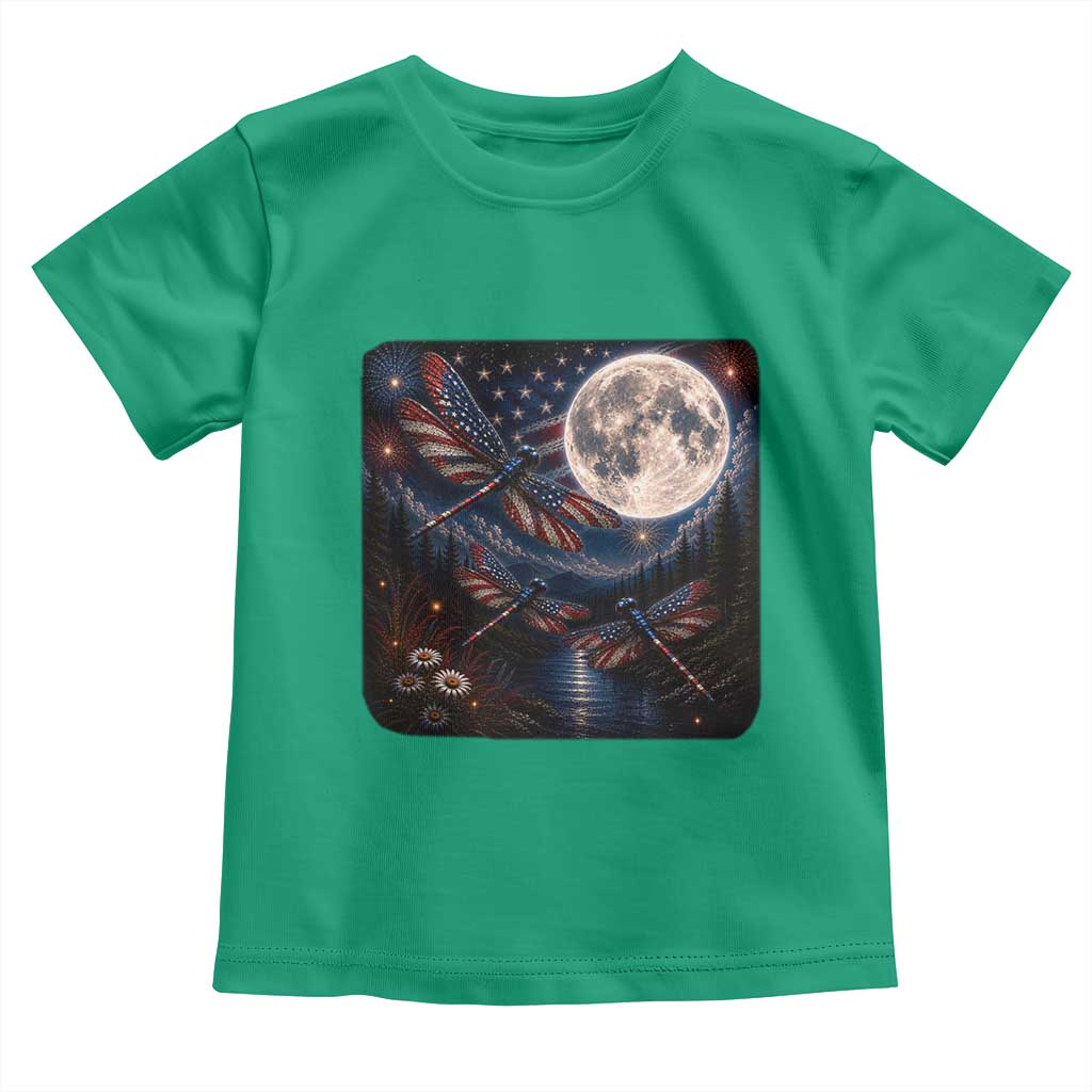 American Flag Dragonfly Patriotic 4th Of July Toddler T Shirt