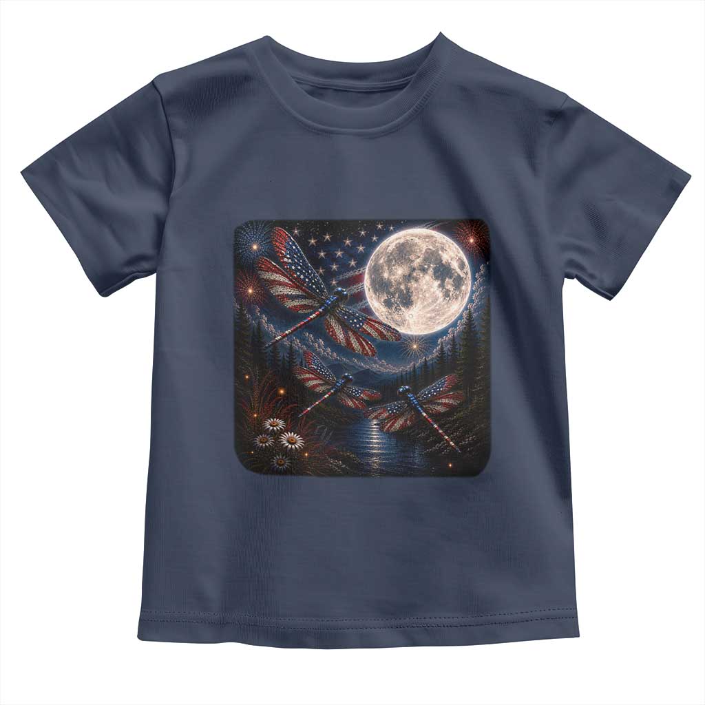 American Flag Dragonfly Patriotic 4th Of July Toddler T Shirt