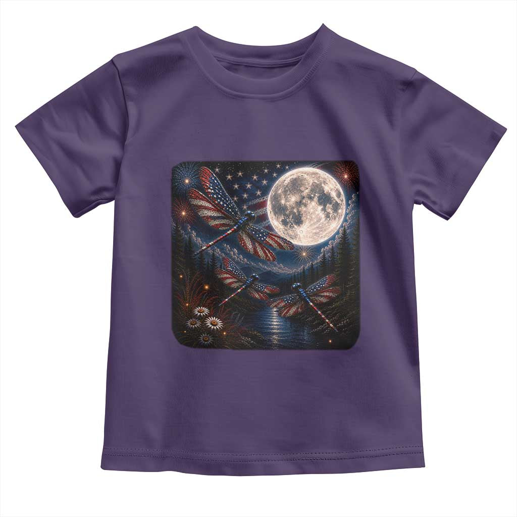 American Flag Dragonfly Patriotic 4th Of July Toddler T Shirt