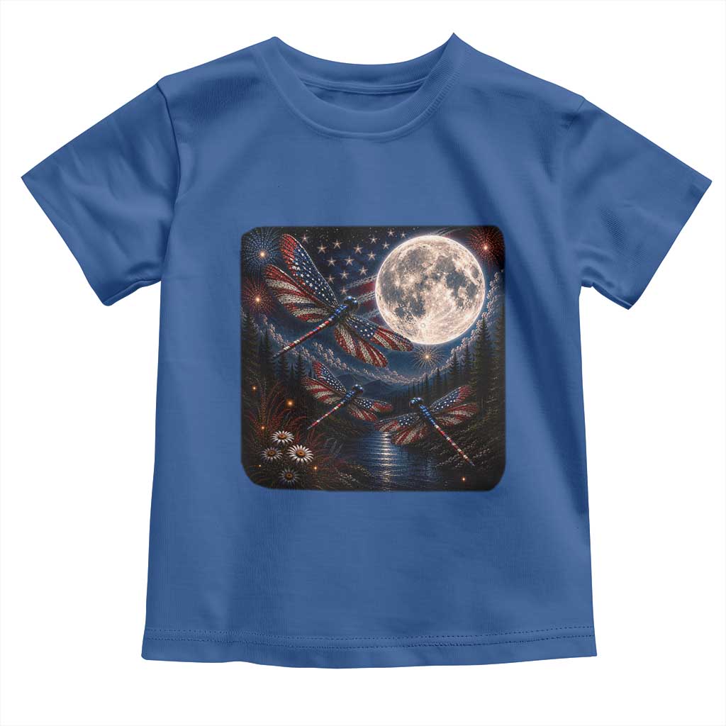 American Flag Dragonfly Patriotic 4th Of July Toddler T Shirt
