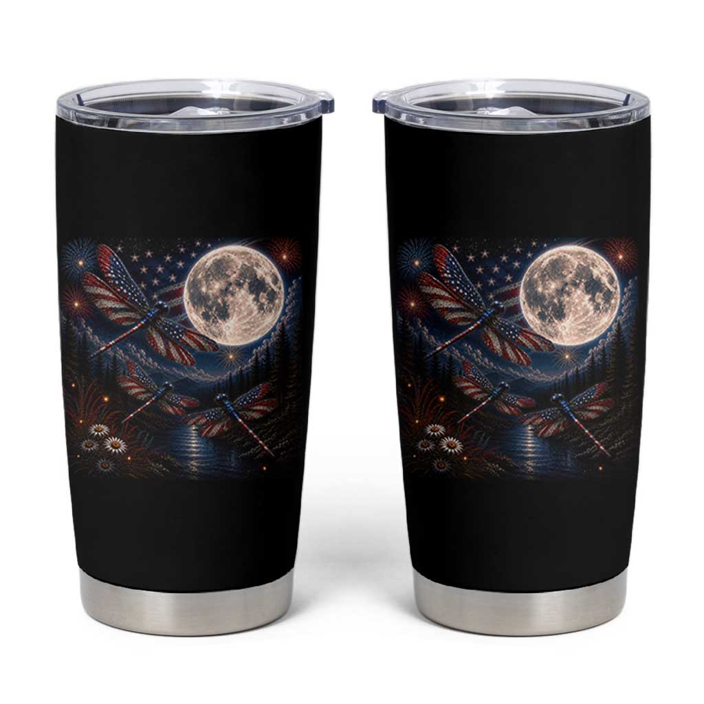 American Flag Dragonfly Patriotic 4th Of July Tumbler Cup
