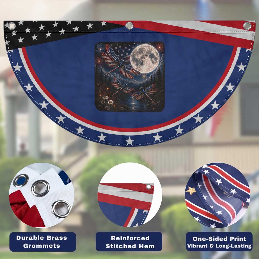 Red White And Blue Dragonfly Patriotic Fan Flag 4th Of July Nature Lover Gift