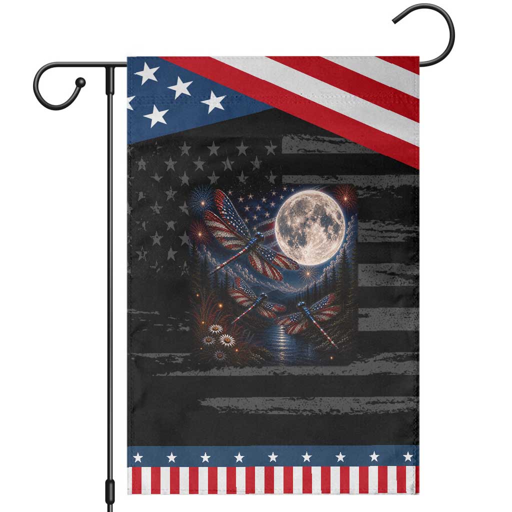 Red White And Blue Dragonfly Patriotic Garden Flag 4th Of July Nature Lover Gift