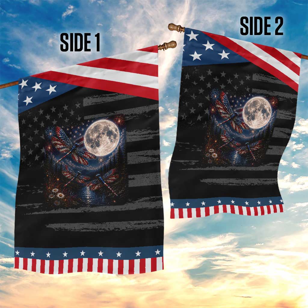Red White And Blue Dragonfly Patriotic Garden Flag 4th Of July Nature Lover Gift