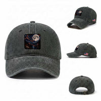 American Flag Dragonfly Patriotic 4th Of July Washed Cotton Baseball Cap