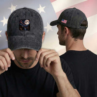 American Flag Dragonfly Patriotic 4th Of July Washed Cotton Baseball Cap