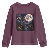 American Flag Dragonfly Patriotic 4th Of July Youth Sweatshirt