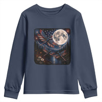 American Flag Dragonfly Patriotic 4th Of July Youth Sweatshirt