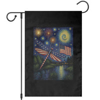 Patriotic Dragonfly Starry Night Swirls Garden Flag Nature Lovers