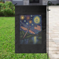Patriotic Dragonfly Starry Night Swirls Garden Flag Nature Lovers