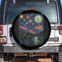 Patriotic Dragonfly Starry Night Swirls Spare Tire Cover Nature Lovers