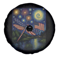 Patriotic Dragonfly Starry Night Swirls Spare Tire Cover Nature Lovers