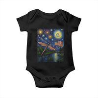 Patriotic Dragonfly Starry Night Swirls Baby Onesie Nature Lovers