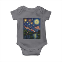 Patriotic Dragonfly Starry Night Swirls Baby Onesie Nature Lovers