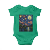 Patriotic Dragonfly Starry Night Swirls Baby Onesie Nature Lovers