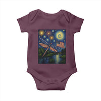Patriotic Dragonfly Starry Night Swirls Baby Onesie Nature Lovers