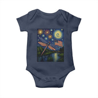Patriotic Dragonfly Starry Night Swirls Baby Onesie Nature Lovers