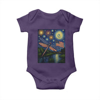 Patriotic Dragonfly Starry Night Swirls Baby Onesie Nature Lovers