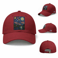Patriotic Dragonfly Starry Night Swirls Baseball Cap Nature Lovers