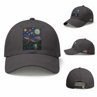 Patriotic Dragonfly Starry Night Swirls Baseball Cap Nature Lovers