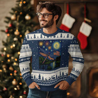 Patriotic Dragonfly Starry Night Swirls Ugly Christmas Sweater Nature Lovers