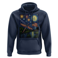 Patriotic Dragonfly Starry Night Swirls Hoodie Nature Lovers
