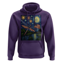 Patriotic Dragonfly Starry Night Swirls Hoodie Nature Lovers