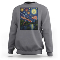 Patriotic Dragonfly Starry Night Swirls Sweatshirt Nature Lovers