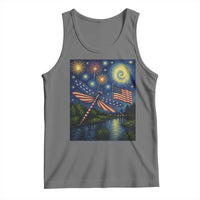 Patriotic Dragonfly Starry Night Swirls Tank Top Nature Lovers
