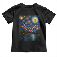 Patriotic Dragonfly Starry Night Swirls Toddler T Shirt Nature Lovers