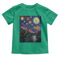 Patriotic Dragonfly Starry Night Swirls Toddler T Shirt Nature Lovers