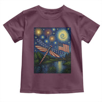 Patriotic Dragonfly Starry Night Swirls Toddler T Shirt Nature Lovers
