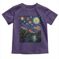 Patriotic Dragonfly Starry Night Swirls Toddler T Shirt Nature Lovers