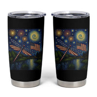 Patriotic Dragonfly Starry Night Swirls Tumbler Cup Nature Lovers